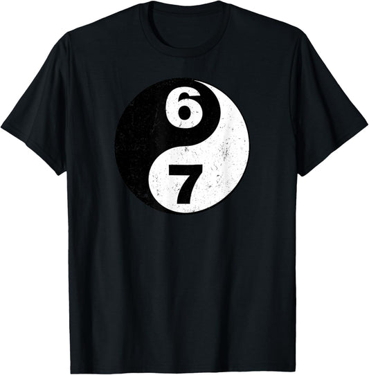 Vintage 6 7 Yin Yang Namaste Six Seven Nostalgia T-Shirt - T-Shirt | Black