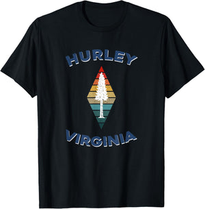 Hurley Virginia Vintage Pine Tree Graphic Retro 80s Outdoors T-Shirt - T-Shirt | Black