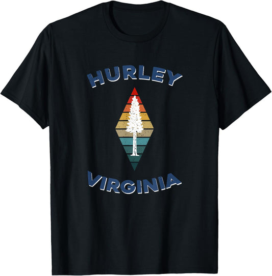 Hurley Virginia Vintage Pine Tree Graphic Retro 80s Outdoors T-Shirt - T-Shirt | Black
