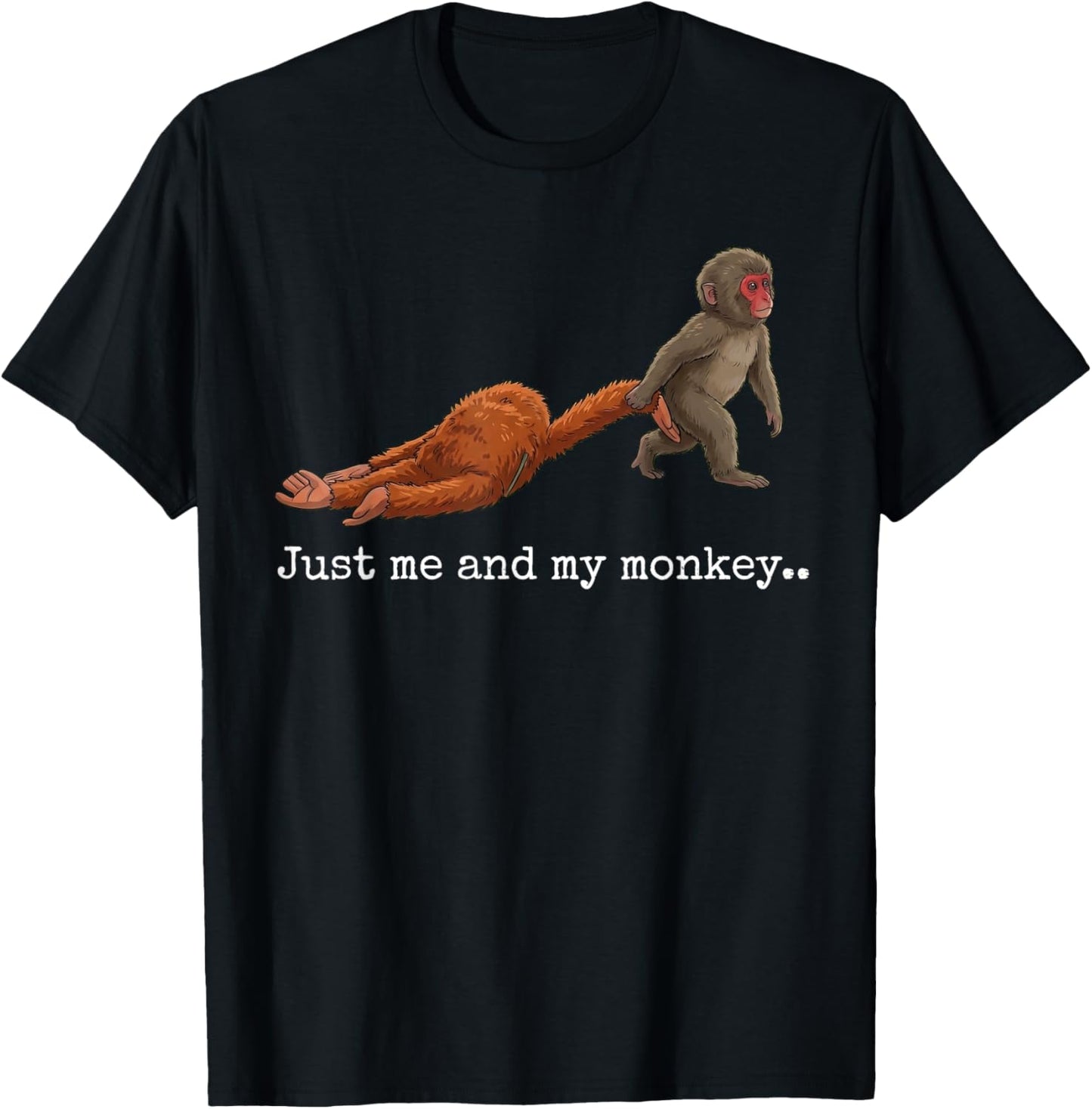 Just me and My Monkey.. Funny Viral Video Retro Punch Monkey T-Shirt - T-Shirt | Black