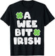 St Patricks Day A Wee Bit Irish Saint Pattys Men Women Kids T-Shirt - T-Shirt | Black