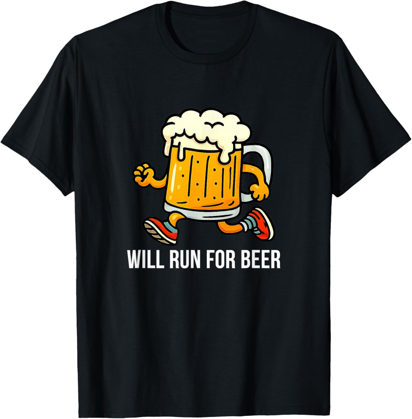 Will Run for Beer T-Shirt - T-Shirt | Black