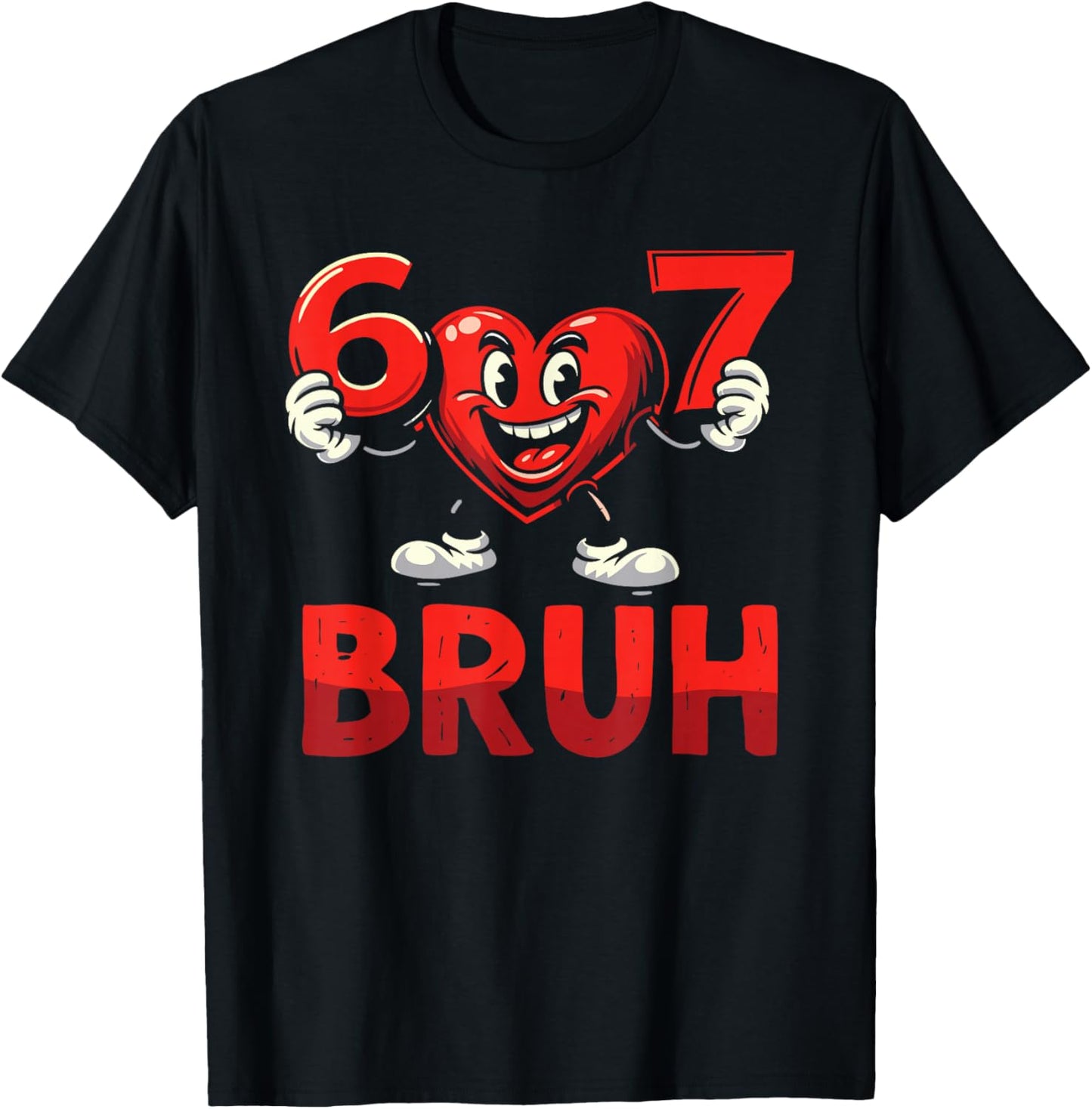 67 Meme 6 7 Heart Six Seven Valentines Day Boys Kids T-Shirt - T-Shirt | Black