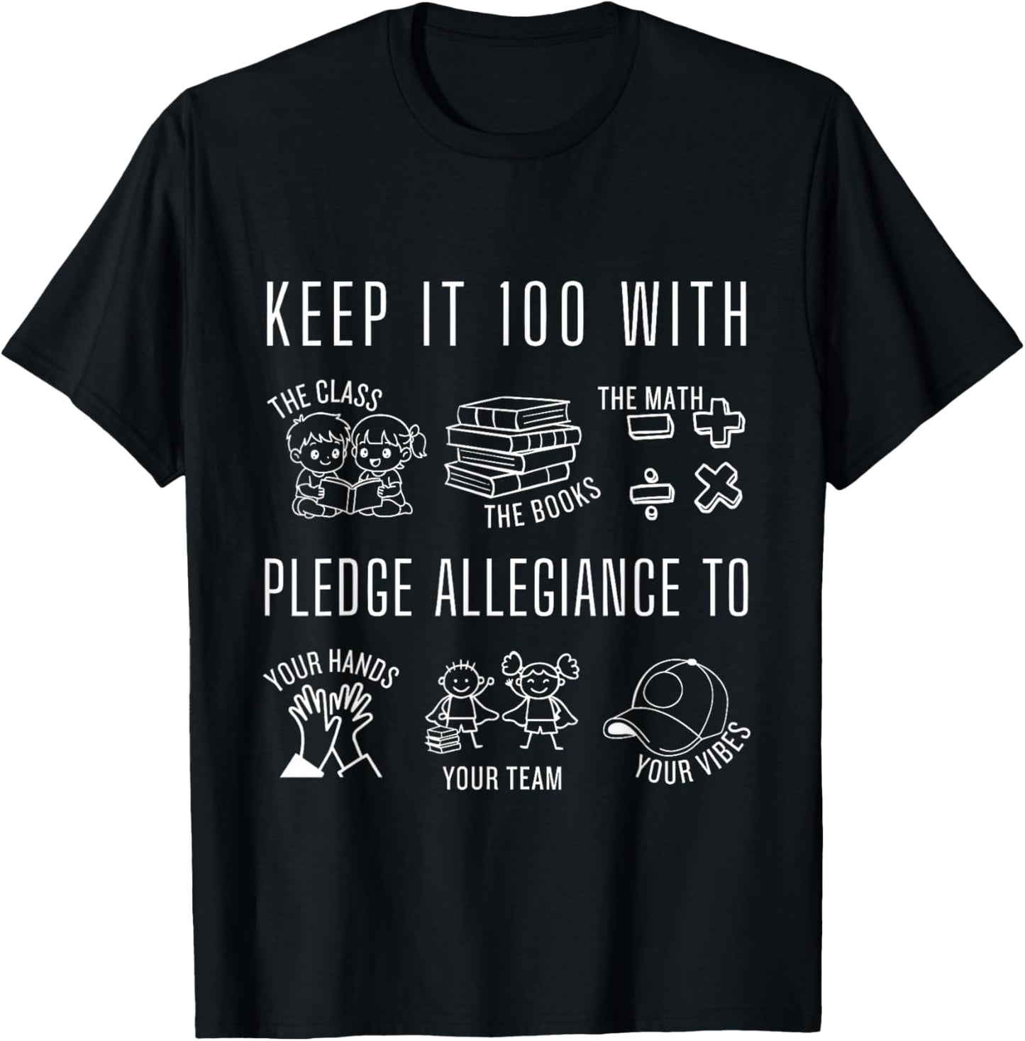100 Days of School Matching 100 Keep It 100 Funny 100th Day T-Shirt - T-Shirt | Black