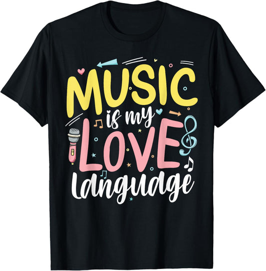 Music is My Love Language Notes Melody T-Shirt - T-Shirt | Black