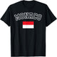 Monaco Flag Vintage Distressed Retro Heritage Design T-Shirt - T-Shirt | Black