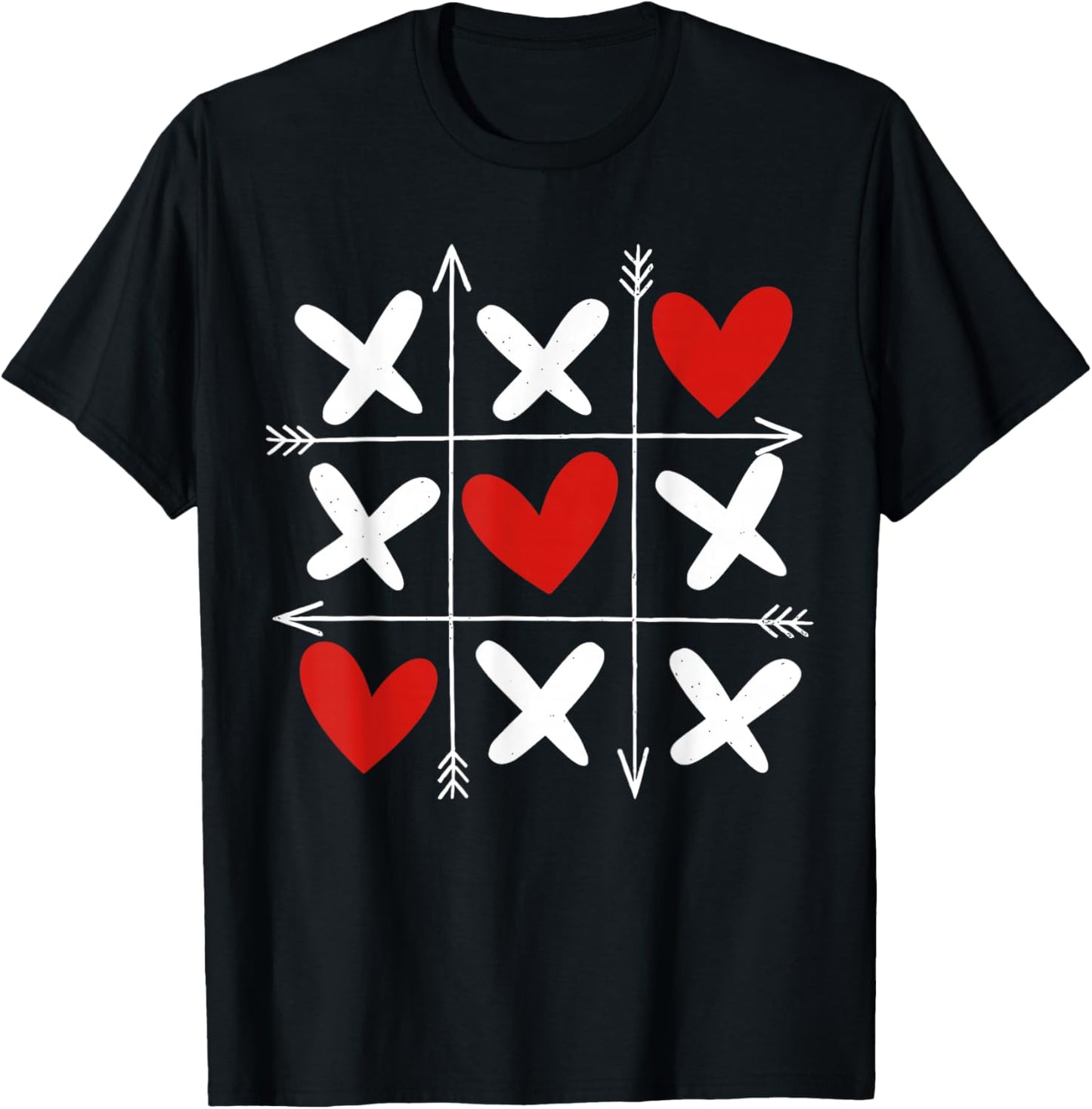 Hearts XOXO Valentines Day Heart Men Women Kids T-Shirt - T-Shirt | Black