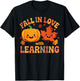 Fall in Love with Learning Teacher Pumpkin Spice Autumn T-Shirt - T-Shirt | Black