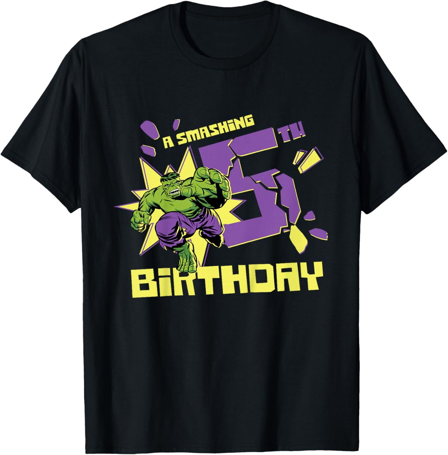 Marvel Super Heroes Hulk A Smashing 5th Birthday Party T-Shirt - T-Shirt | Black
