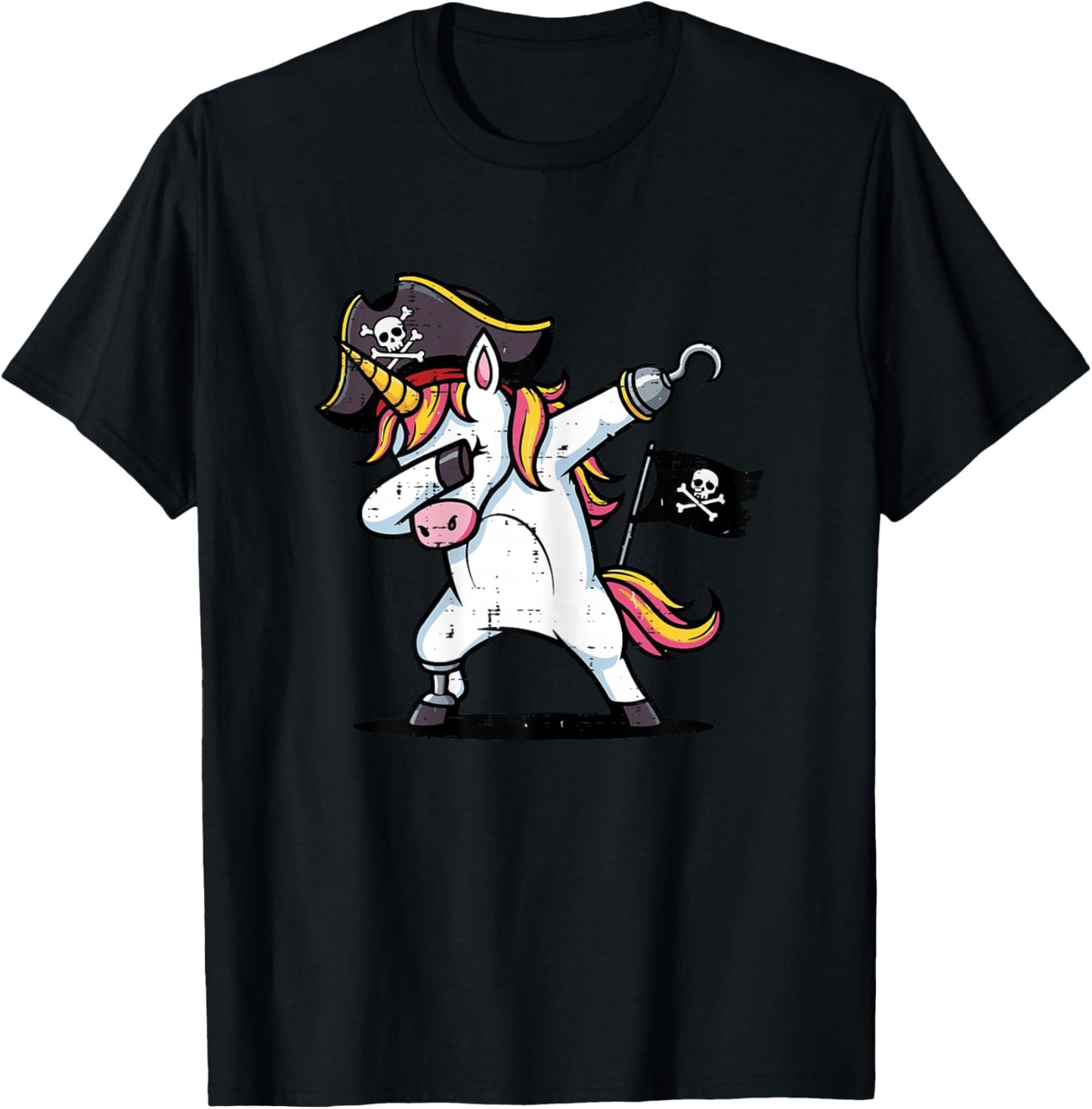 Dabbing Pirate Unicorn Dab Dance Costume Girls Kids Toddler T-Shirt - T-Shirt | Black