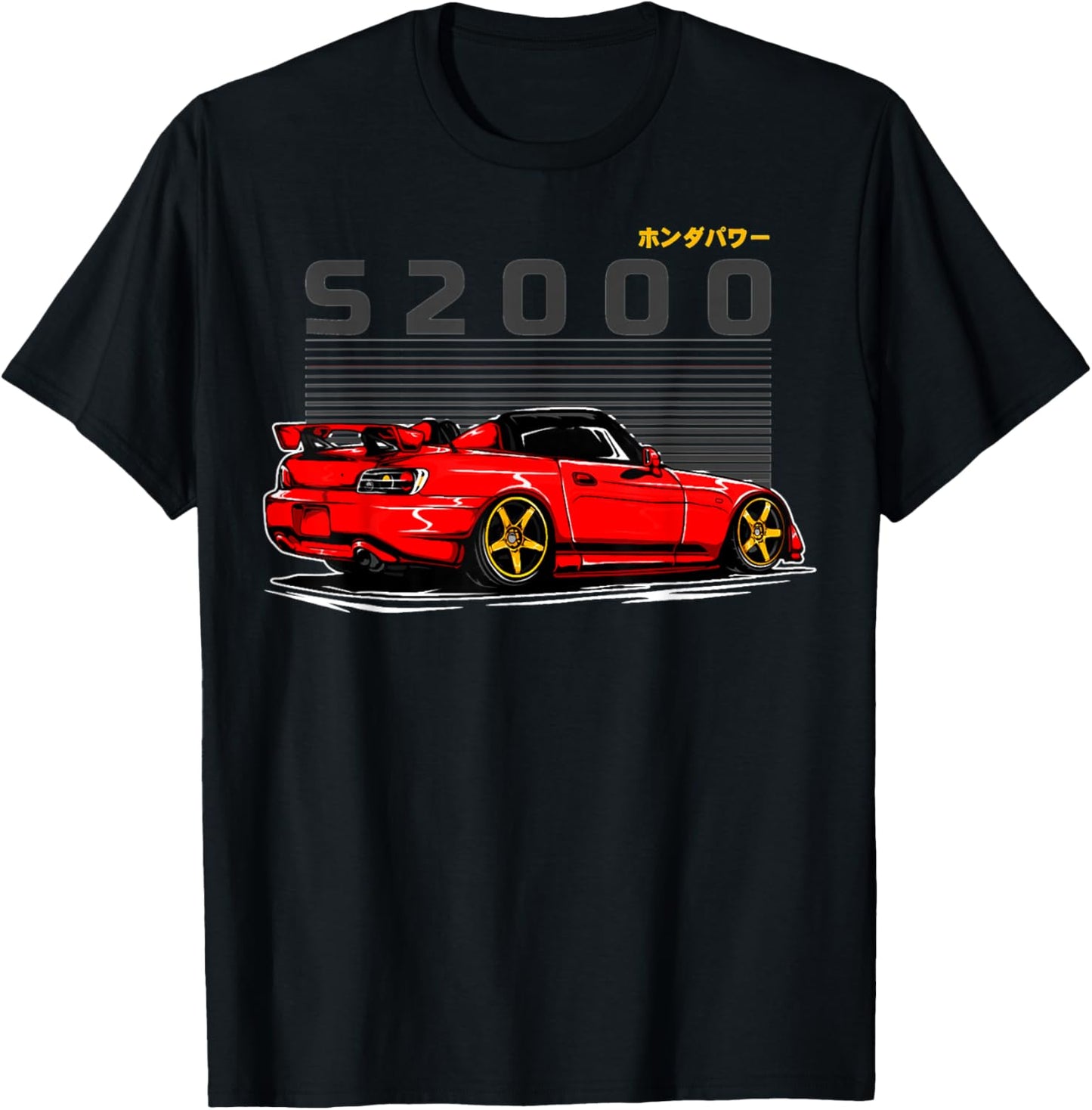 S2000 Red JDM Graphic Retro Tuner Car Drift Racing T-Shirt - T-Shirt | Black