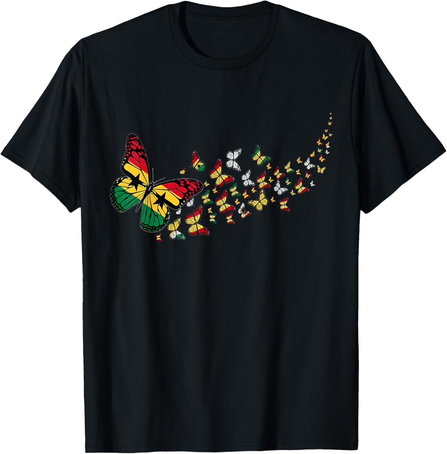 Ghana Flag Ghanese Pride Ghanaian Roots T-Shirt - T-Shirt | Black