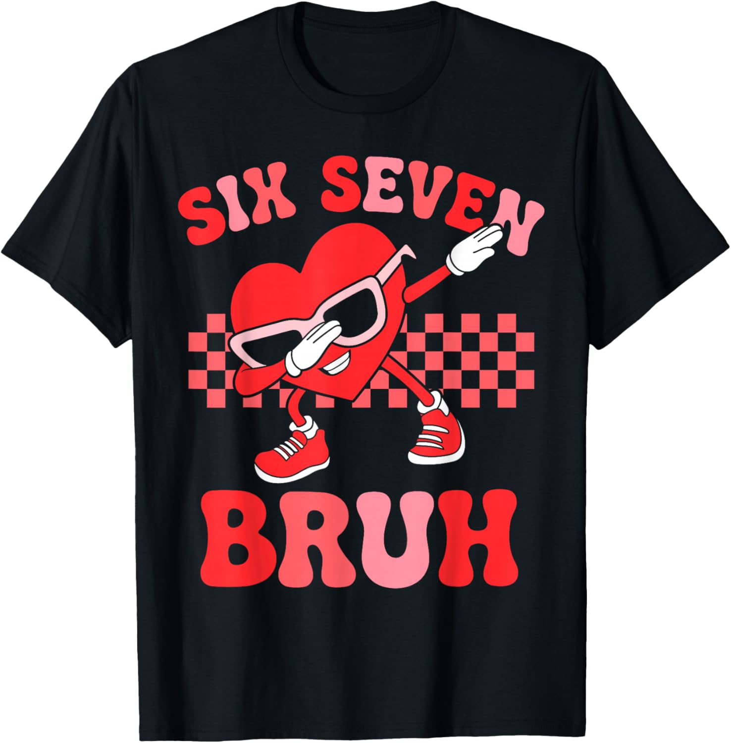 Six Seven 67 Meme Cool Valentine’s Shirt Boys Girls Kids T-Shirt - T-Shirt | Black