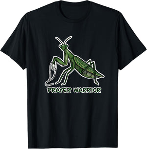 Prayer Warrior Praying Mantis T-Shirt - T-Shirt | Black