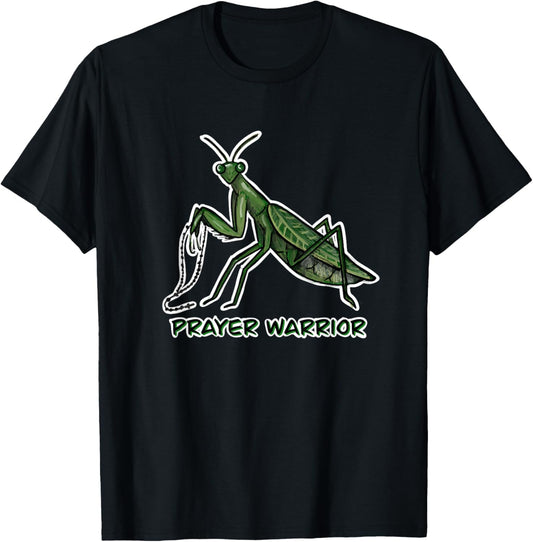 Prayer Warrior Praying Mantis T-Shirt - T-Shirt | Black