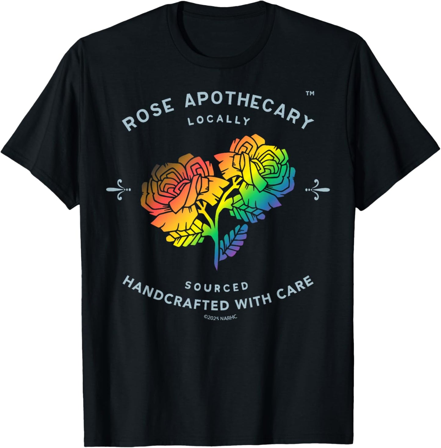 Schitt's Creek Apothecary Rainbow Roses Pride Retro T-Shirt - T-Shirt | Black
