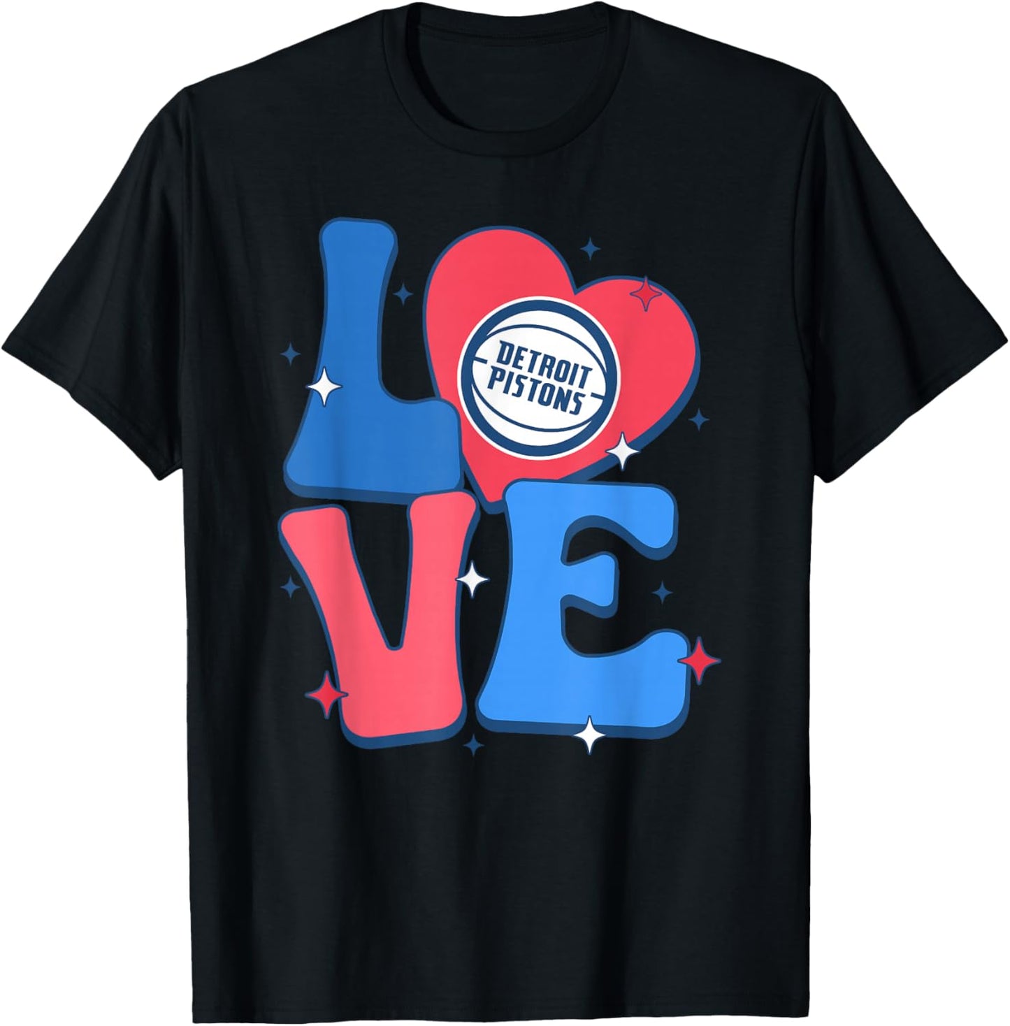 NBA Detroit Pistons Valentine's Day Love T-Shirt - T-Shirt | Black