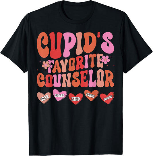 Cupid's Favorite Counselor - Valentine’s Day Counseling T-Shirt - T-Shirt | Black