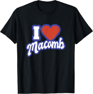 I Love Macomb Michigan T-Shirt - T-Shirt | Black