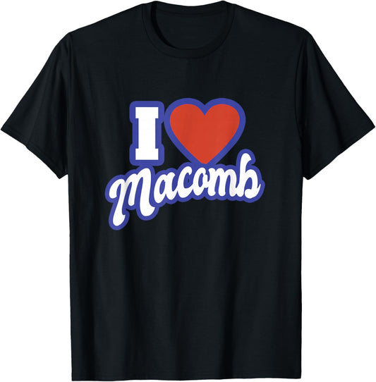 I Love Macomb Michigan T-Shirt - T-Shirt | Black