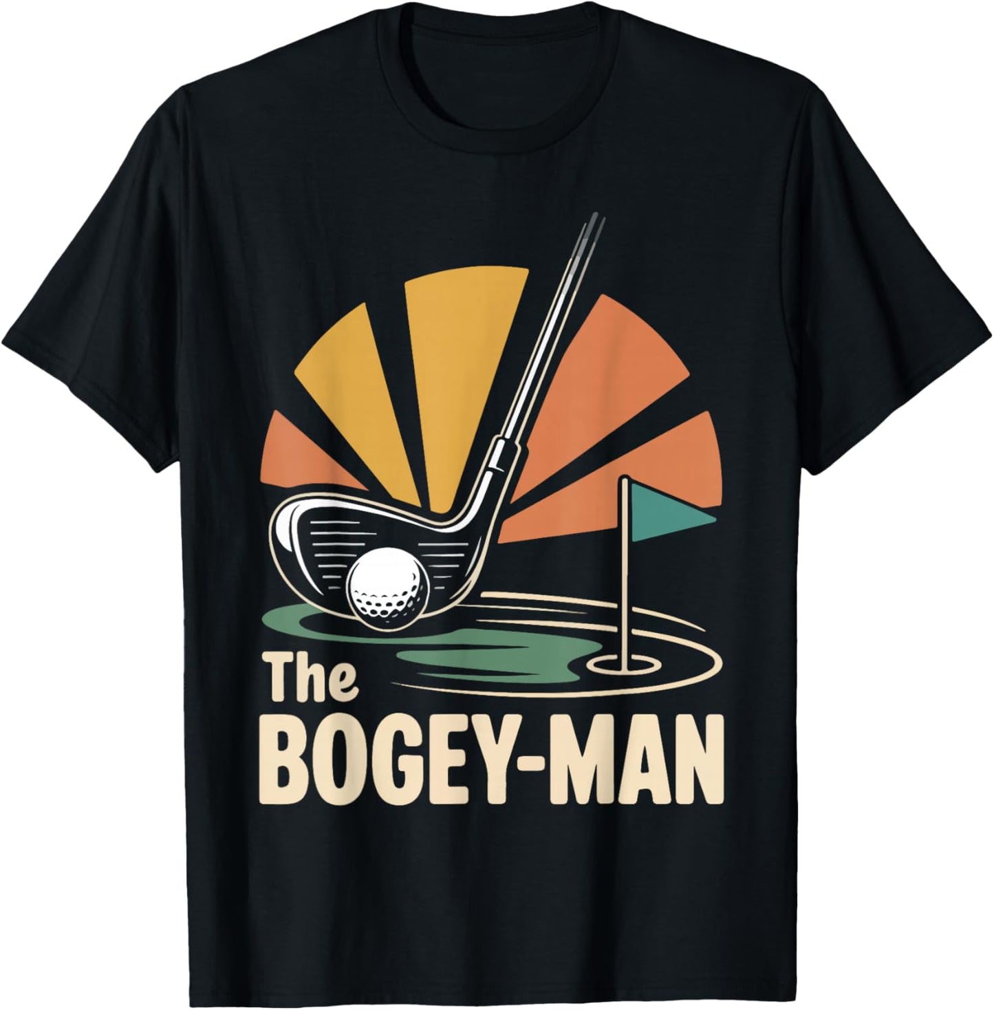 Golf Pun Retro Vintage The Bogey-Man T-Shirt - T-Shirt | Black