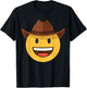 Funny Emoticon Cowboy Howdy Hat Happy Face T-Shirt - T-Shirt | Black