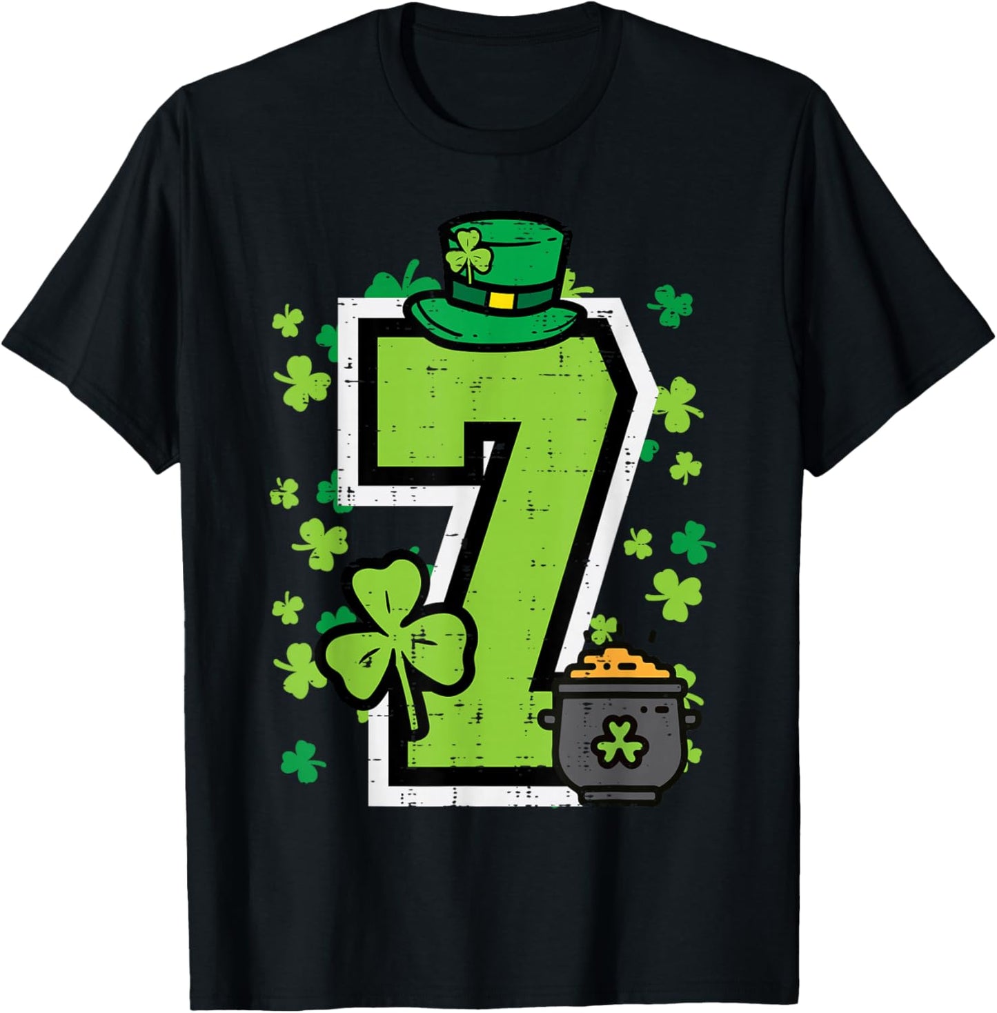 Number 7 St Patricks Day 6 7 Meme Matching Kids Boys Youth T-Shirt - T-Shirt | Black