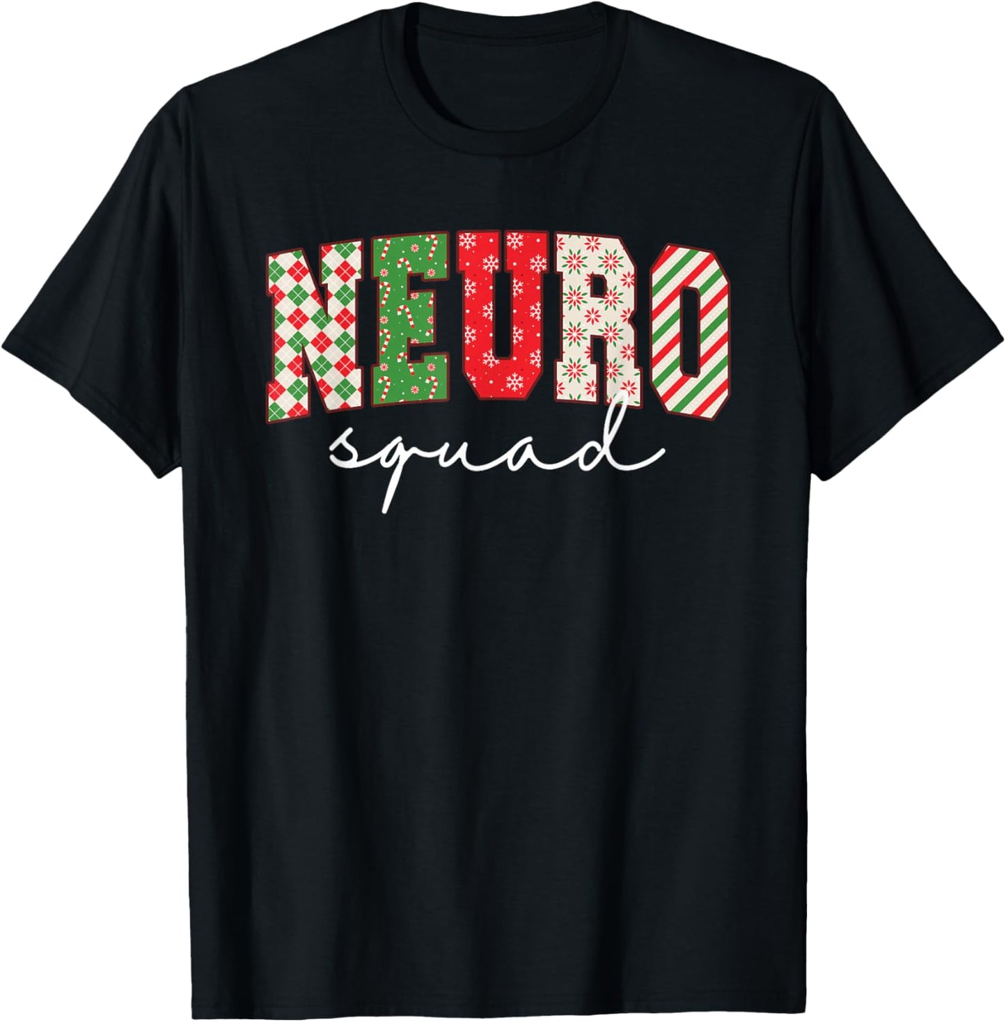 Christmas Neuro Trauma ICU Nurse Neurology Squad Xmas T-Shirt - T-Shirt | Black