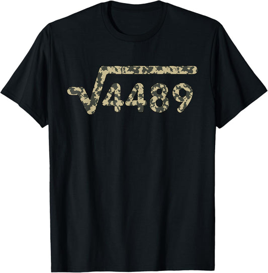 Square Root 4489 Slang Math Teacher Six Seven 6 7 Meme Camo T-Shirt - T-Shirt | Black