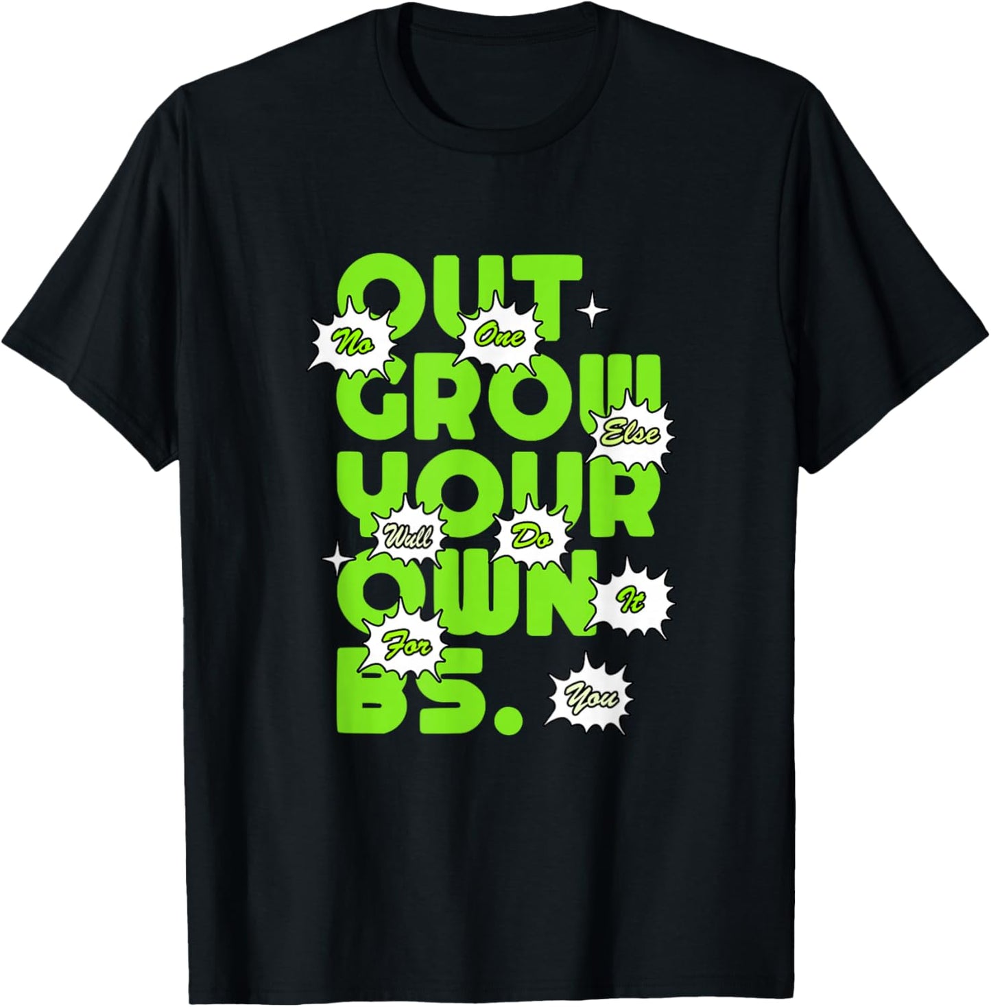Green Color Growth Green Graphic T-Shirt - T-Shirt | Black