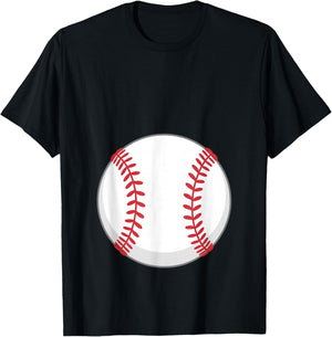 Baseball Baby Bump Pregnancy T-Shirt - T-Shirt | Black