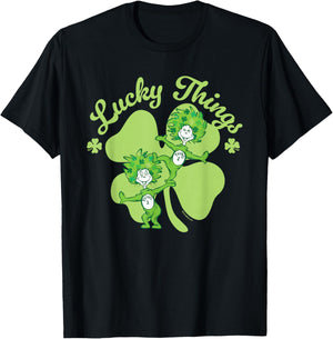 Dr. Seuss Thing 1, Thing 2 Lucky Things Officially Licensed T-Shirt - T-Shirt | Black