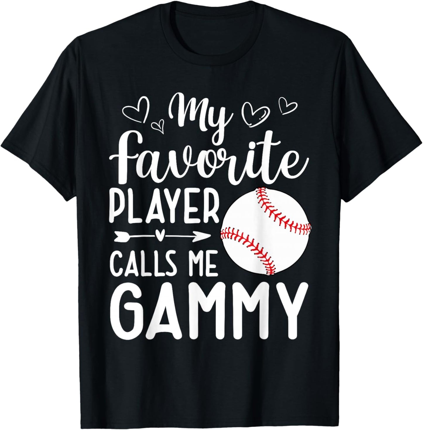 My Favorite Player Calls Me Gammy Baseball Player T-Shirt - T-Shirt | Black