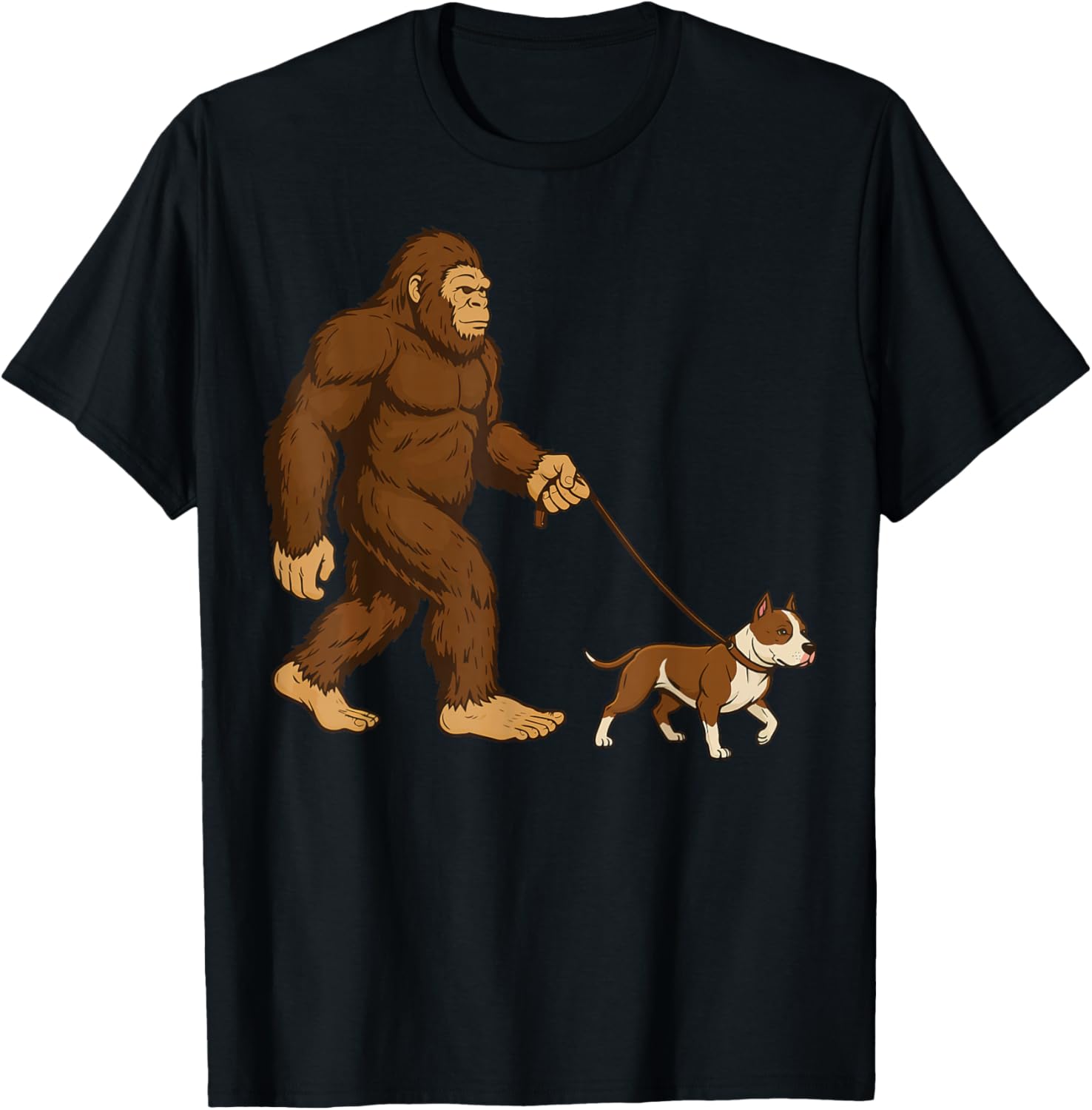 Bigfoot Pit Bull Retro Pitbull T-Shirt - T-Shirt | Black