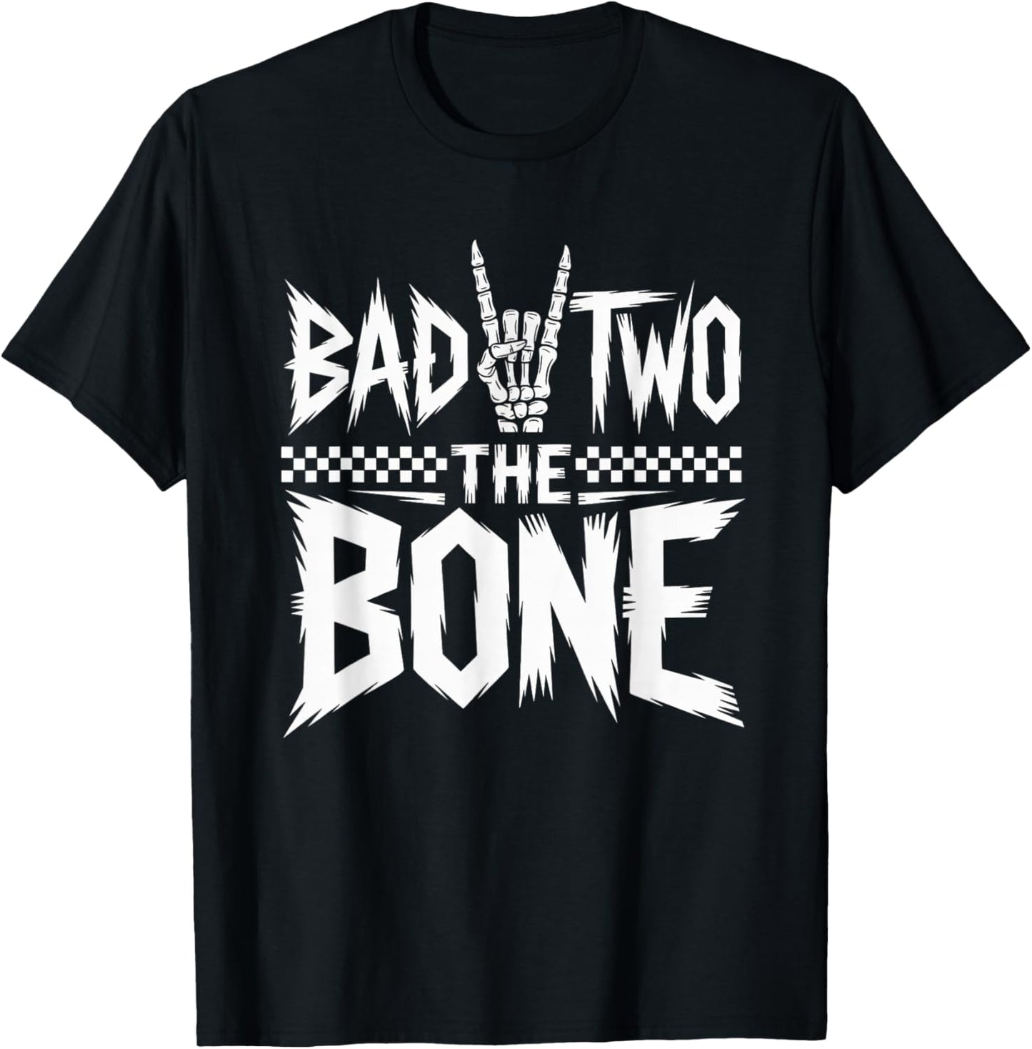 Bad Two The Bone Birthday 2 Years Old Kids Bday Party T-Shirt - T-Shirt | Black