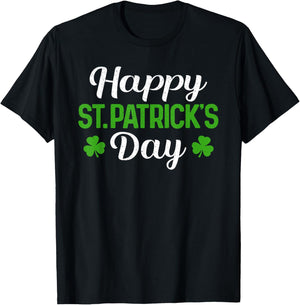 Happy St Patricks Day Shamrock Saint Paddys Pattys Men Women T-Shirt - T-Shirt | Black