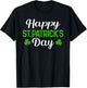 Happy St Patricks Day Shamrock Saint Paddys Pattys Men Women T-Shirt - T-Shirt | Black