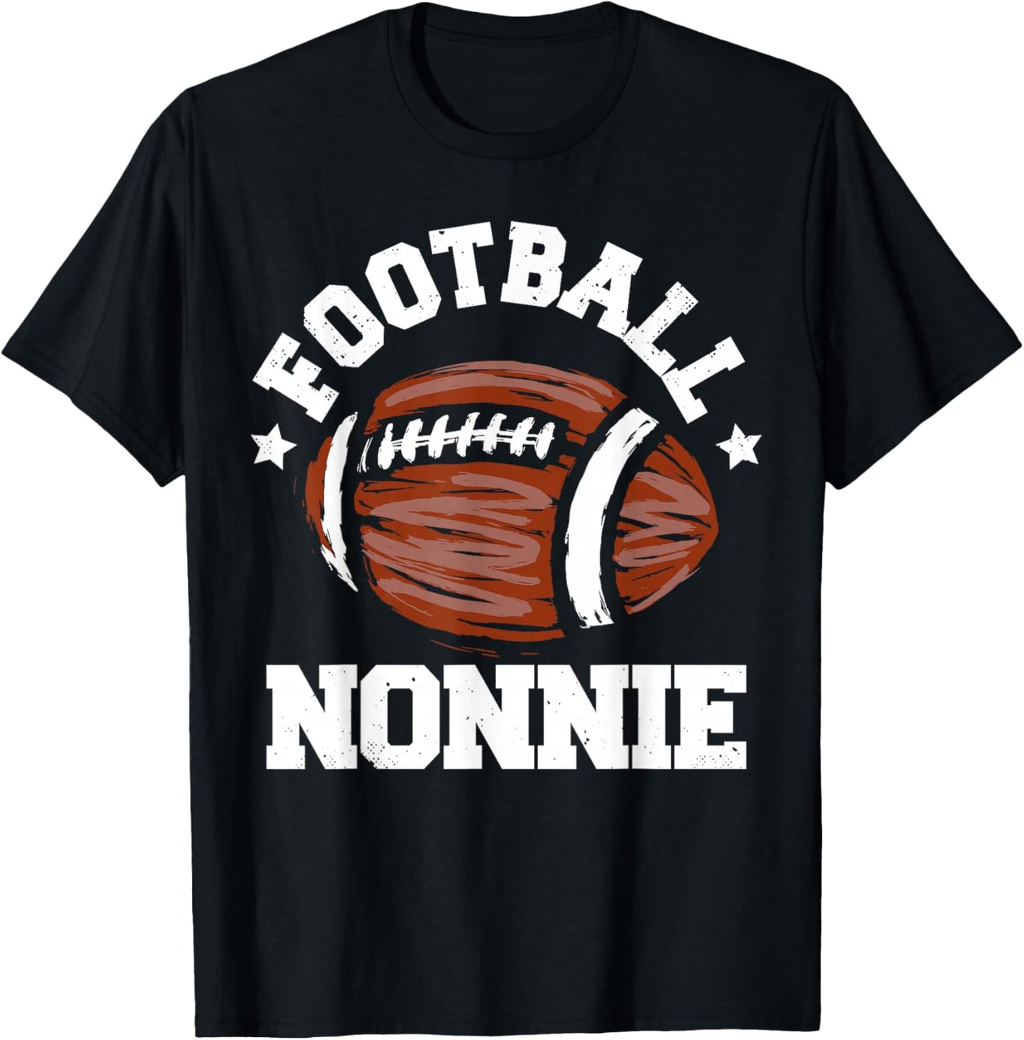 Football Nonnie Distressed Football Proud Nonnie Game Day T-Shirt - T-Shirt | Black
