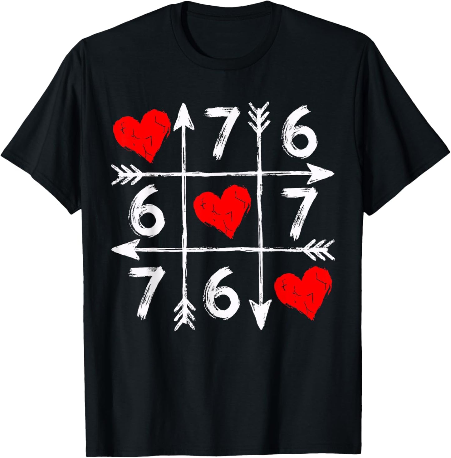 Valentine’s Day 67 Six Seven Meme Love 6 7 Heart Couple T-Shirt - T-Shirt | Black