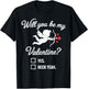 Will You be My Valentine, Heart Cupid T-Shirt - T-Shirt | Black