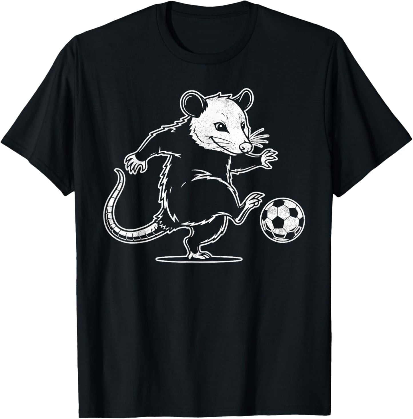 Funny Possum Soccer Ball Graphic - Cute Soccer Lover T-Shirt - T-Shirt | Black