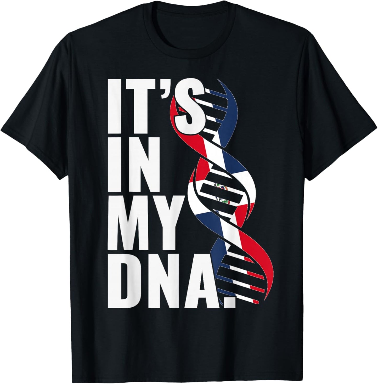 Dominican Republic Roots Flag Fingerprint Graphic Patriotic T-Shirt - T-Shirt | Black