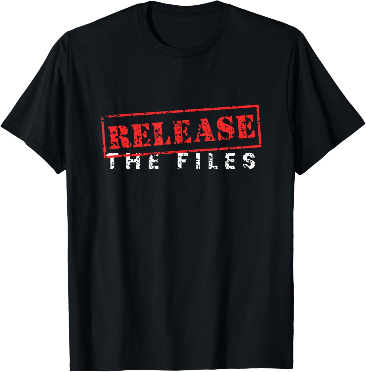 Release The Files Stamp Distressed American Politics T-Shirt - T-Shirt | Black