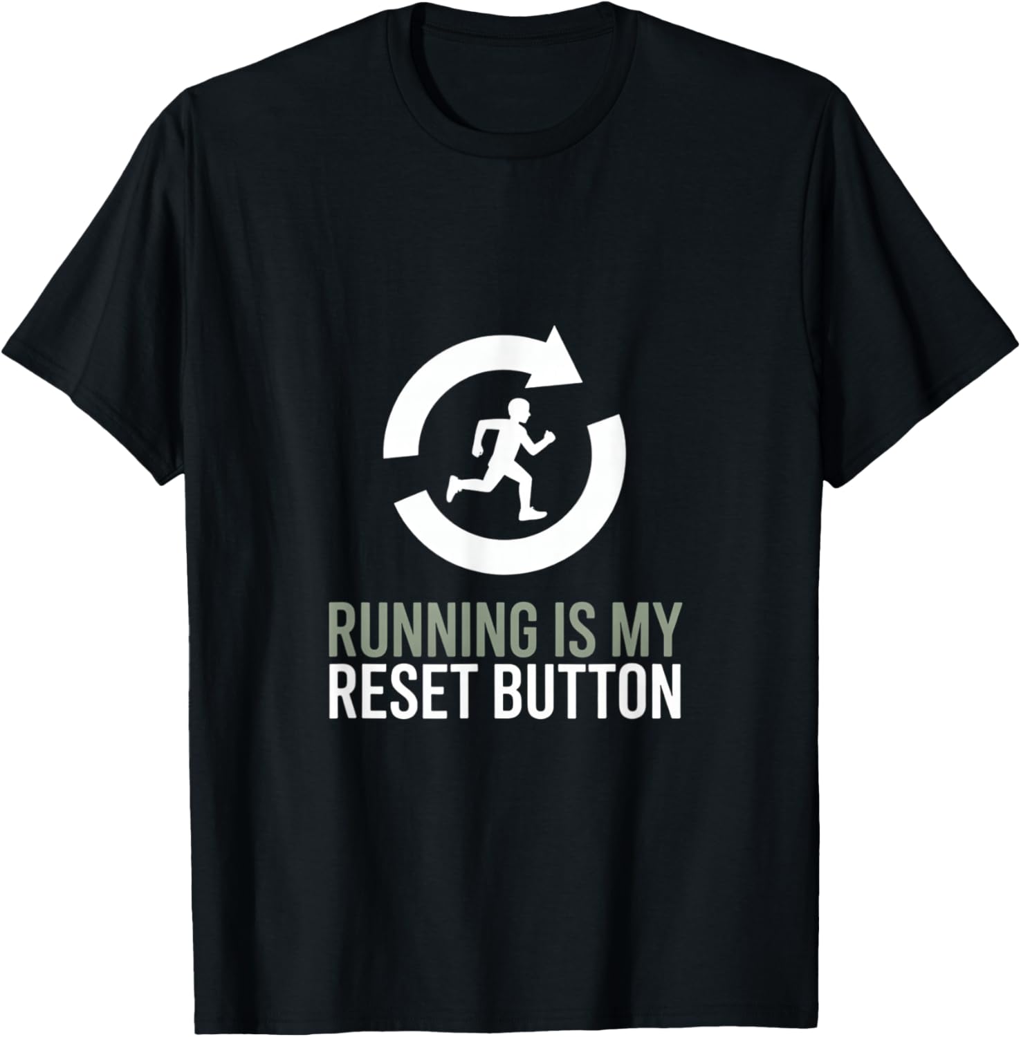 Running Is My Reset Button Runner Motivation Quote T-Shirt - T-Shirt | Black