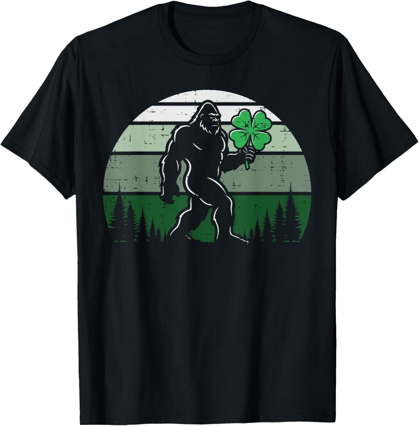 St Patricks Day Bigfoot Sasquatch Saint Paddys Men Women Kid T-Shirt - T-Shirt | Black