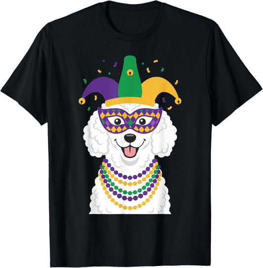Poodle Dog Lover Cute Mardi Gras Costume Apparel T-Shirt - T-Shirt | Black