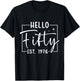 Hello Fifty Est 1976 50 Years Old 50th Birthday T-Shirt - T-Shirt | Black
