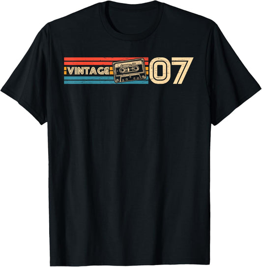 19th Birthday Retro Vintage 2007 Men Women T-Shirt - T-Shirt | Black