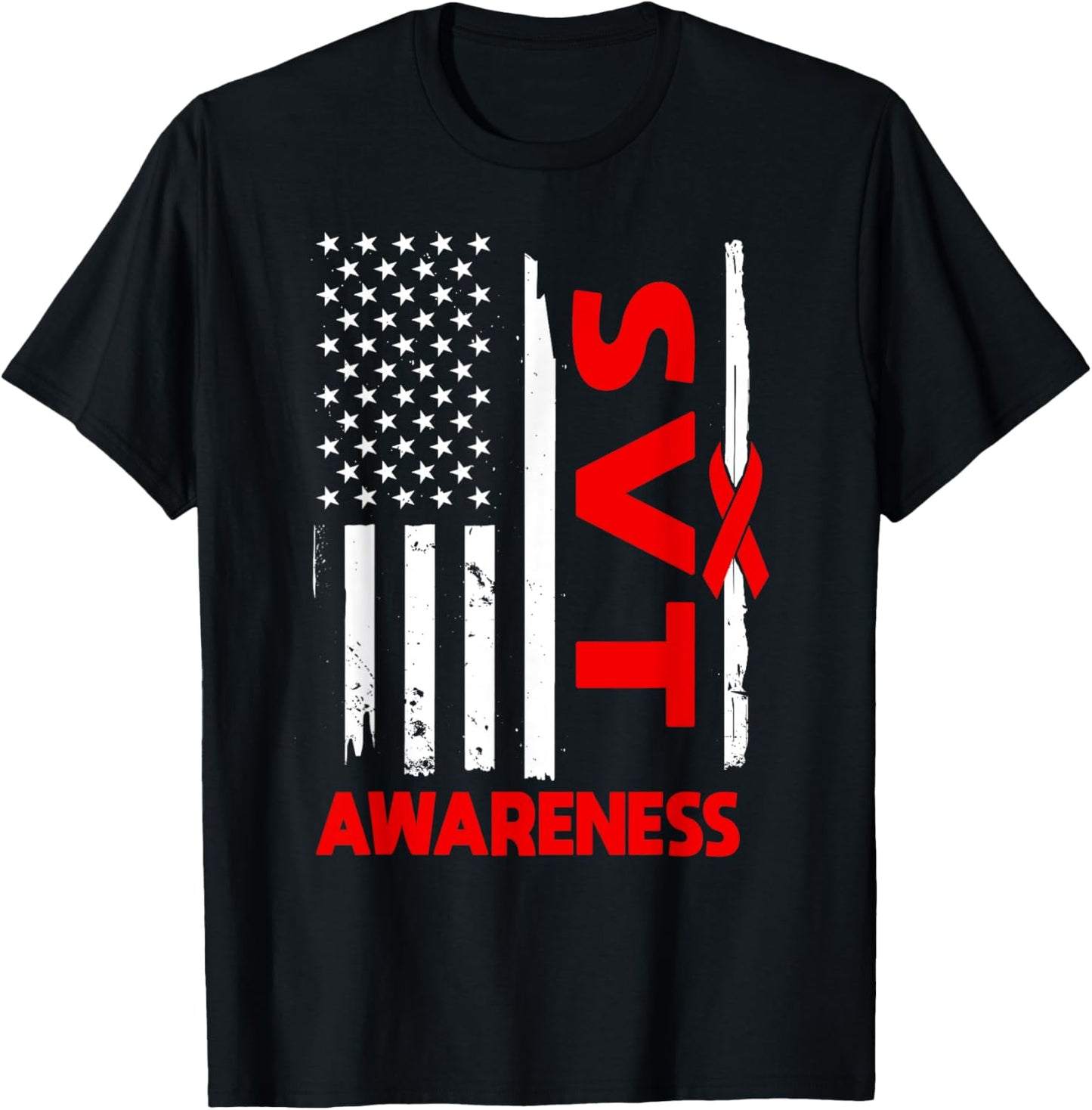 American Flag SVT Awareness USA T-Shirt - T-Shirt | Black