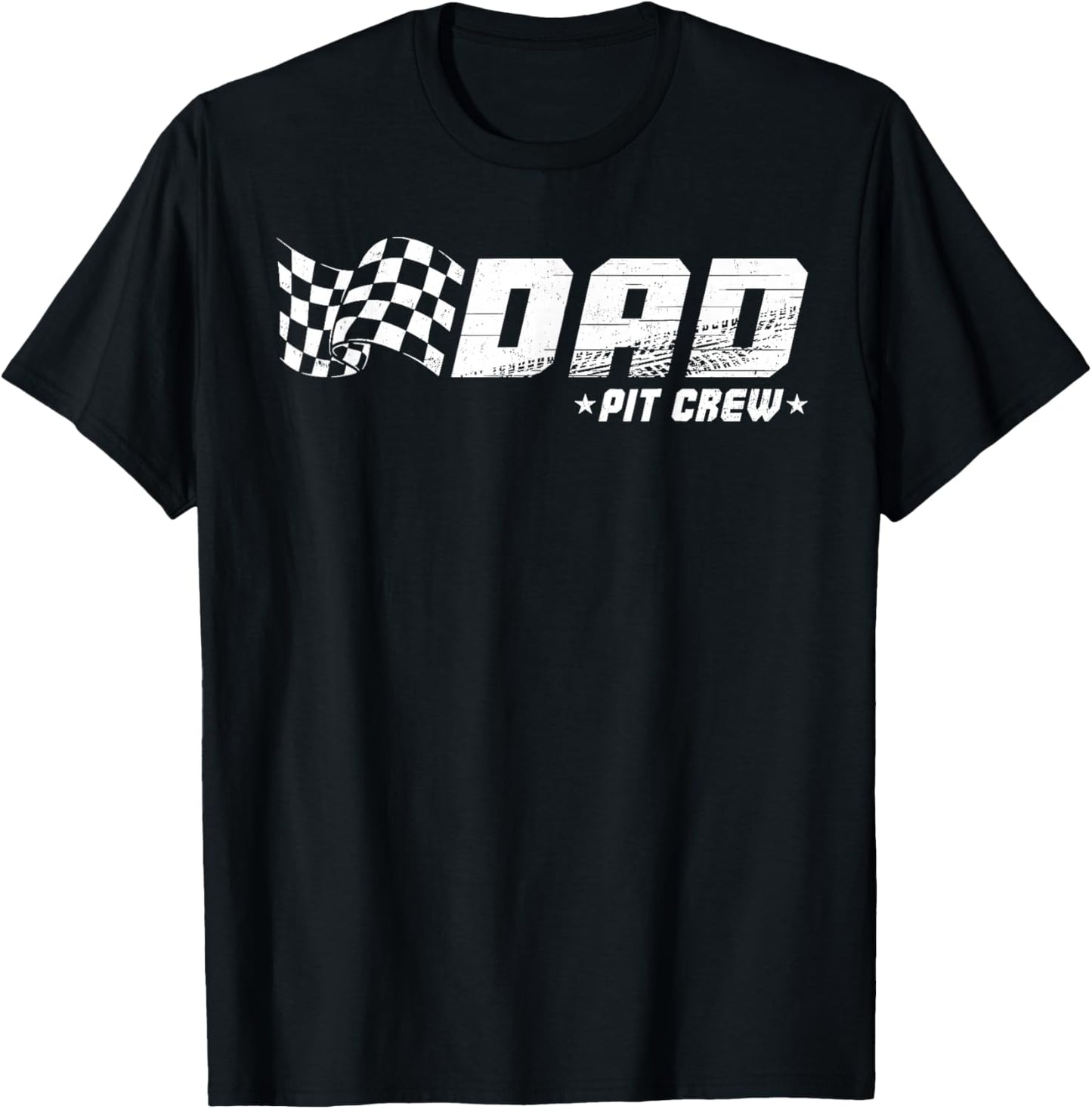 DAD Pit Crew Race Car Birthday Family Matching Pit Crew T-Shirt - T-Shirt | Black